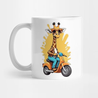 Motorbike Riding Giraffe Mug